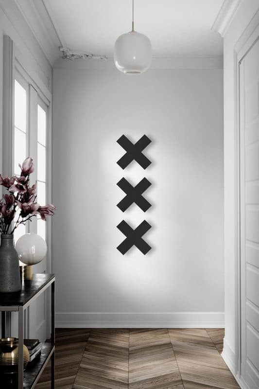 Houten Andreaskruisen (XXX) Amsterdam voor aan de muur